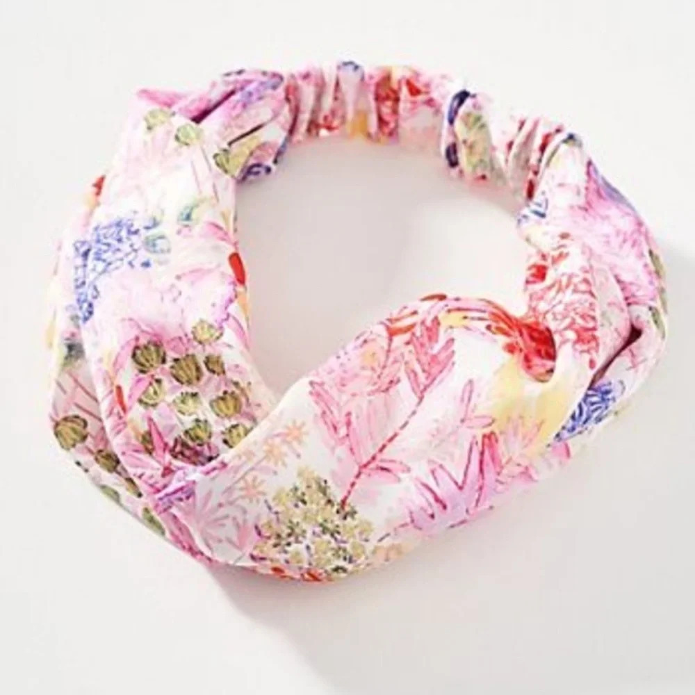 NWT Anthropologie Jeanette Pink  Floral Twist Headband